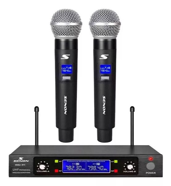 Imagen de MICROFONO INALAMBRICO UHF DOBLE DE MANO