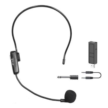 Imagen de MICROFONO INALAMBRICO TIPO VINCHA CON RECEPTOR BT