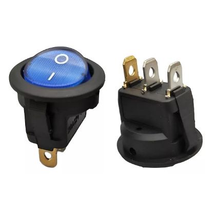 Imagen de TECLA LLAVE REDONDA CON LUZ ON OFF 3P 6A 250V VARIOS COLORES