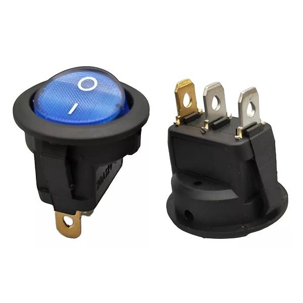 Imagen de TECLA LLAVE REDONDA CON LUZ ON OFF 3P 6A 250V VARIOS COLORES