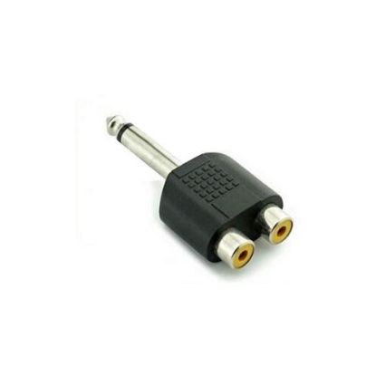 Imagen de PLUG 6.5 / 2 JACK RCA METALICO